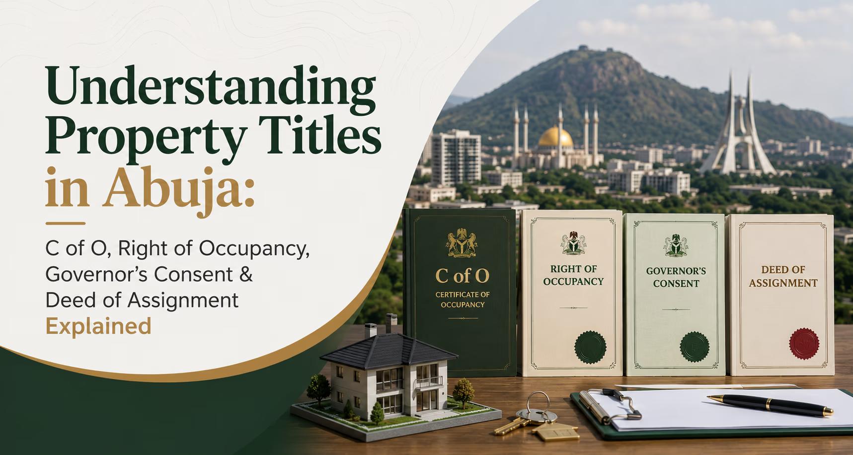 Understanding Property Titles in Abuja: C of O, Right of Occupancy, Governor’s Consent & Deed of Assignment Explained